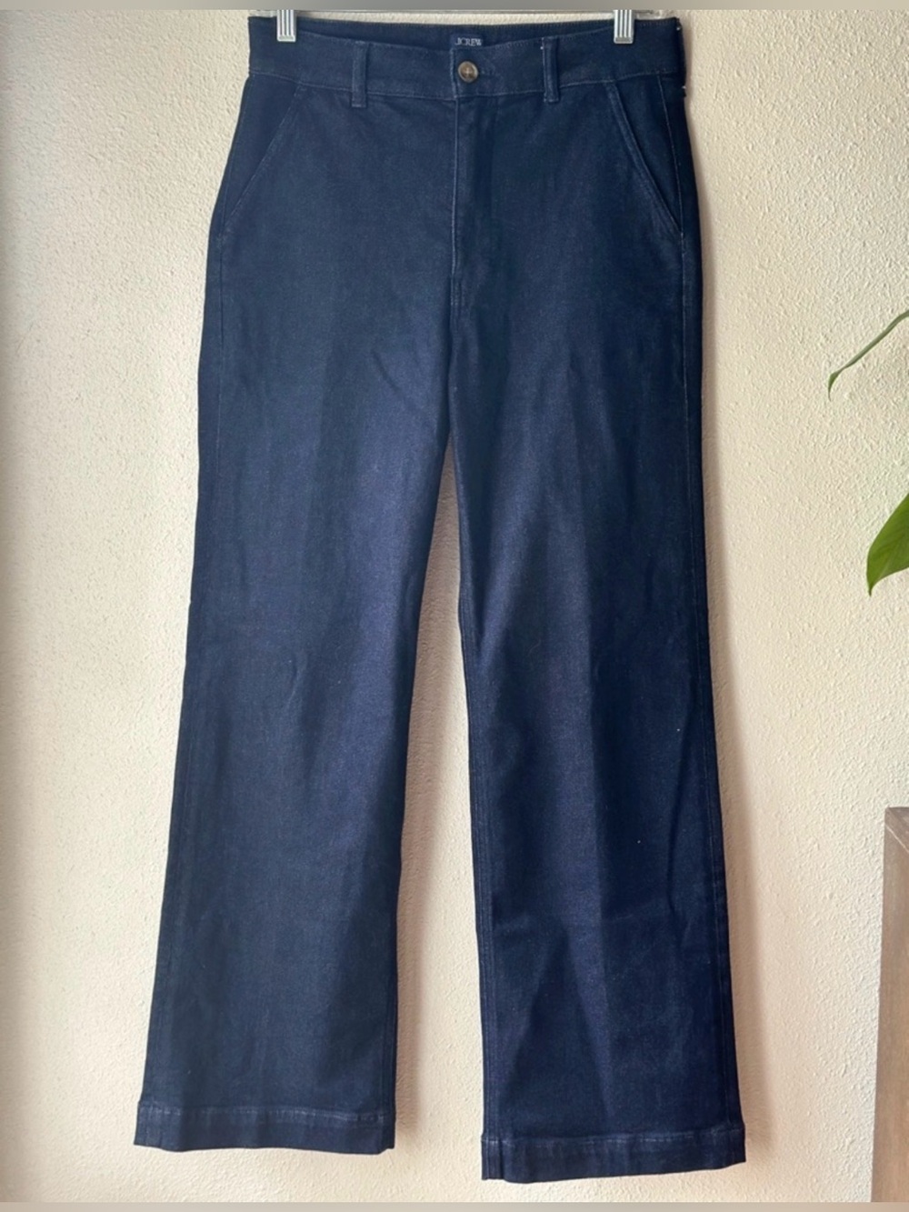 J. Crew Women’s High-Rise Wide Leg Trouser Jean Dark Navy 26